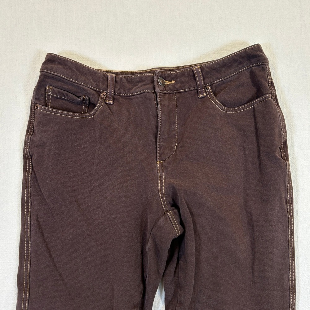 Coldwater Creek Brown Straight Leg Stretch Corduroy Pants Mid Rise Size 8 - Picture 2 of 13